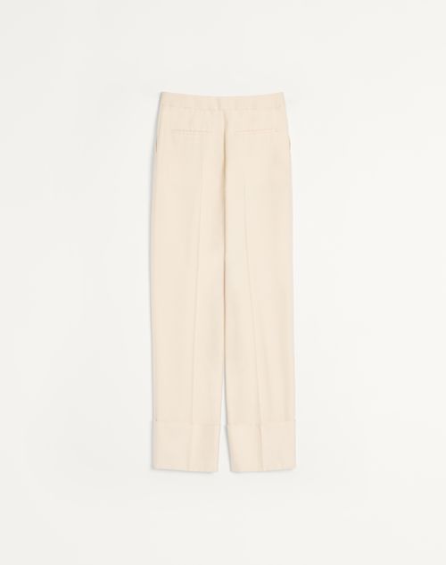 Valentino - Shantung Trousers - Natural - Woman - Trousers And Shorts