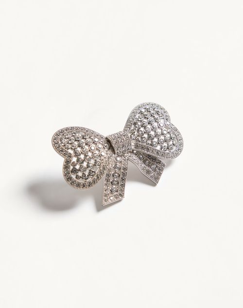 Valentino Garavani - Trop Chou Metal And Swarovski® Crystal Earrings - Palladium/crystal - Woman - Fashion Jewelry