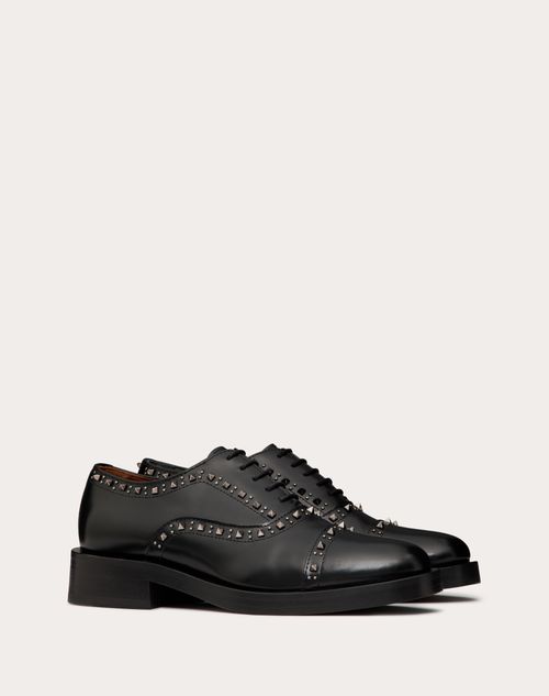 Valentino Garavani - 발렌티노 가라바니 젠틀글램 송아지 가죽 옥스퍼드 레이스업 슈즈 - 블랙 - 여성 - Shelf - W Shoes - Loafers