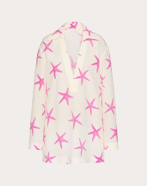 Red Valentino ABITO CORTO IN CREPE DE CHINE STARFISH