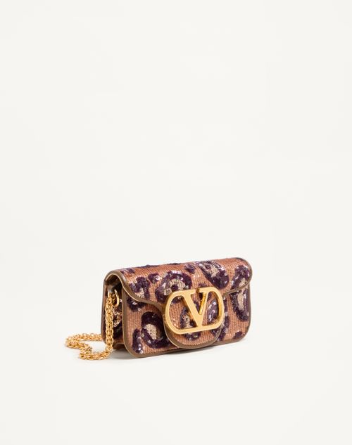 Valentino Garavani - Valentino Garavani Locò Small Embroidered Animalier Shoulder Bag - Brown/multicolour - Woman - Shoulder Bags