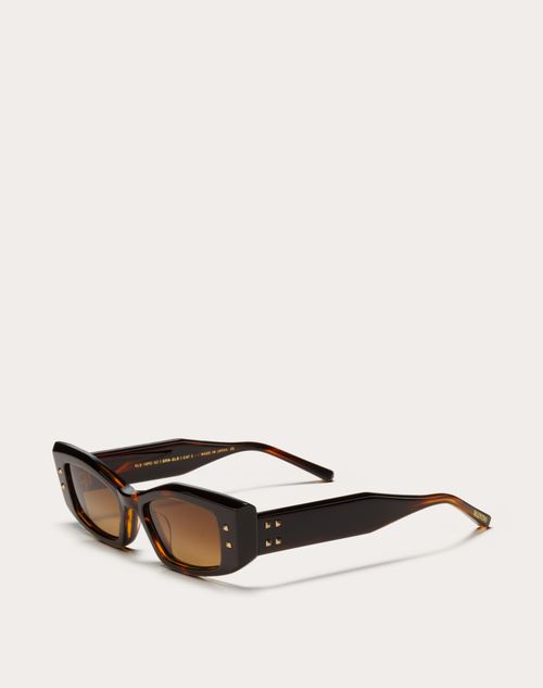 Valentino - Iv - Lunettes Rectangulaires En Acétate - Marron/marron Dégradé - Femme - Lunettes De Soleil