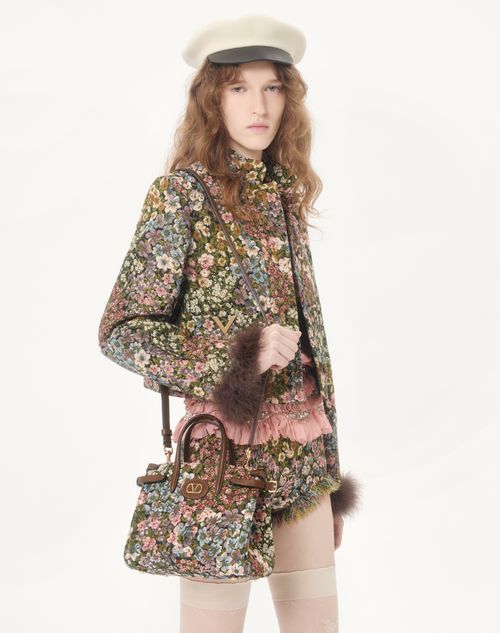 Valentino Garavani - ヴァレンティノ ガラヴァーニ アンティーブ アプレリヴェール ジャカードファブリック スモール トート - マルチカラー/タバコ - ウィメンズ - トート