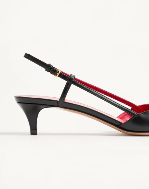 Valentino Garavani - Slingback-pumps Vlogo Signature Aus Kalbsleder Mit 40 Mm-absatz - Schwarz - Frau - Pumps Und Slingbacks