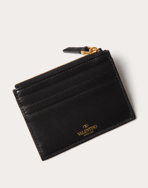 Small Nappa Roman Stud Wallet for Woman in Black