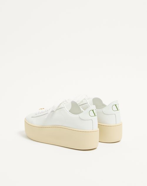 Valentino Garavani - ロイコ ナッパカーフスキン フラットフォームスニーカー - ホワイト - ウィメンズ - スニーカー