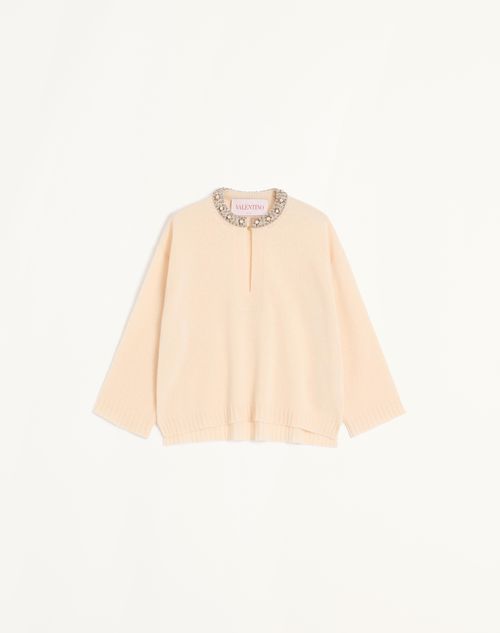 Valentino - Embroidered Sweater - Birch - Woman - Knitwear