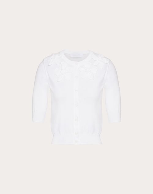 Valentino - Embroidered Cotton Cardigan - White - Woman - Knitwear