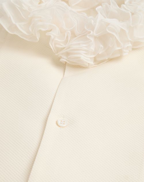Valentino - Cotton Shirt With Plastron And Ruffles - Ivory - Man - Man Ready To Wear Private Promotions