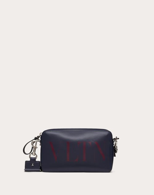 Valentino Garavani - Vltn Leather Crossbody Bag - Marine/cherry - Man - Bags