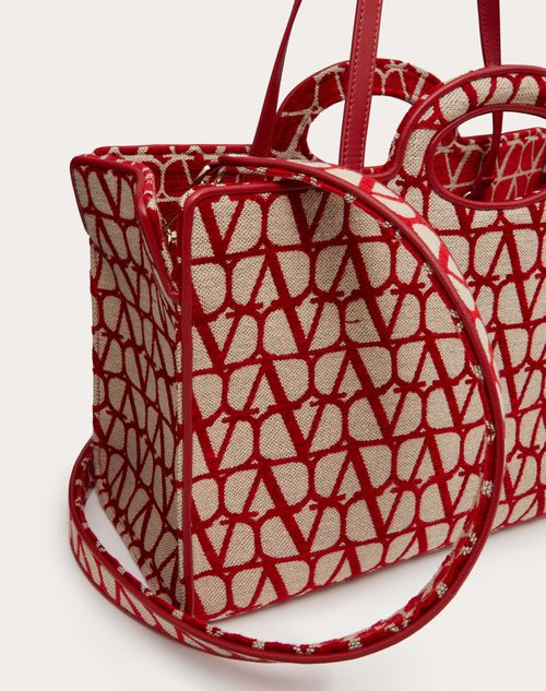 Valentino Garavani Red small VLTN red transparent tote bag