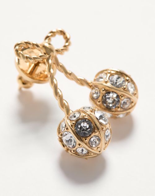 Valentino Garavani - Cherryfic Metal And Swarovski® Crystal Earrings - Gold/crystal - Woman - Jewelry