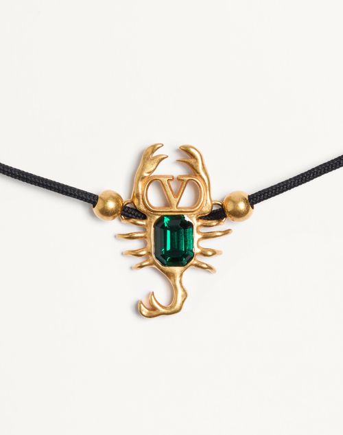 Valentino Garavani - Gardienne Hair Accessory And Necklace In Metal, Crystal And Rope With Tassel - Antique Brass/black - Woman - Fashion Jewelry