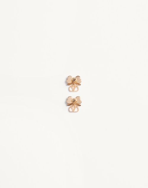 Valentino Garavani - Boucles D'oreilles Valentino Vlogo Floc En Métal Et Cristaux - Or/multicolore - Femme - Bijoux Et Montres