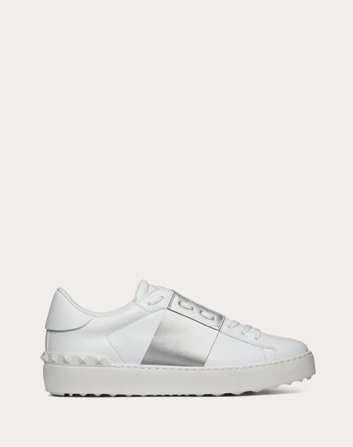 Adskille Enkelhed Forbedre Open Sneaker With Metallic Stripe for Woman in White/silver | Valentino CH