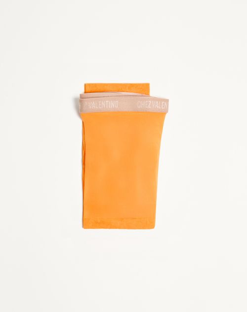Valentino - Pantimedias De Encaje De Lycra - Flower Orange - Mujer - Accesorios Suaves