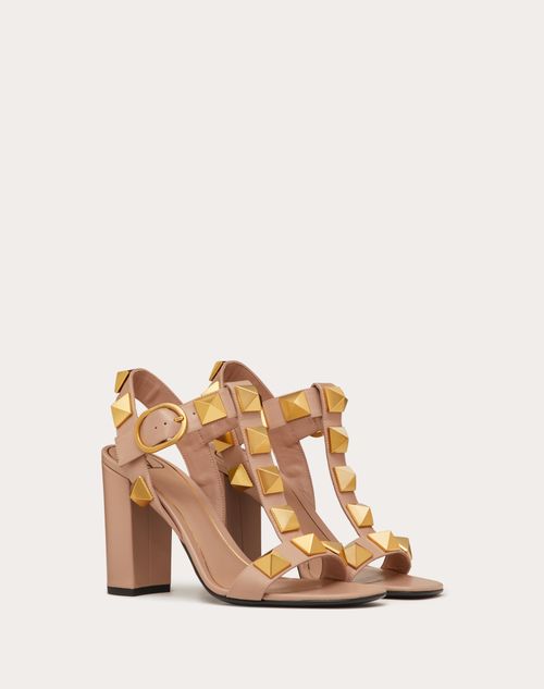 Valentino Garavani - Roman Stud Calfskin Sandal 90 Mm - Rose Cannelle - Woman - Roman Stud Sandals - Shoes