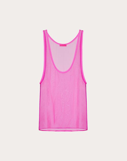 Valentino - Top In Chiffon - Pink Pp - Donna - Shelve - Pap Pink Pp
