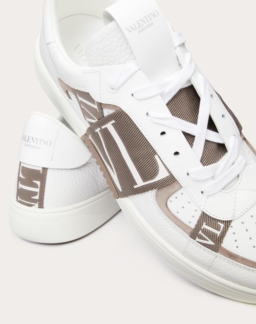 Vl7n Low-top Calfskin Sneaker With Bands for Man in White Vl7n Low-top Calfskin Sneaker With Bands for Man in White