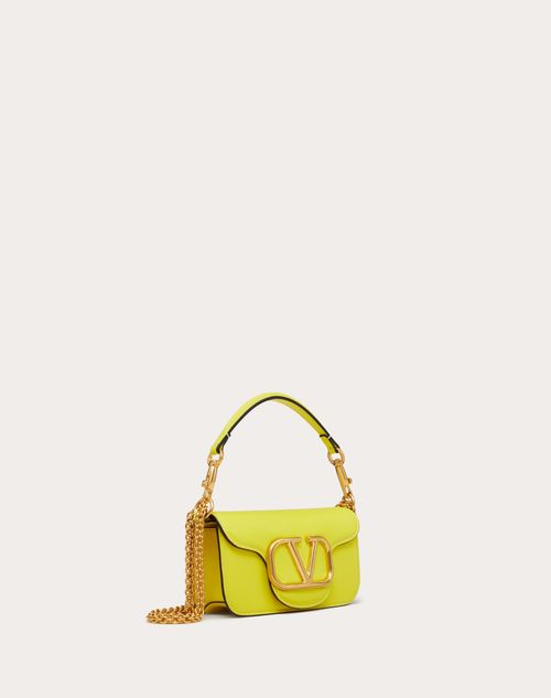 Valentino Garavani - Valentino Garavani Locò Small Shoulder Bag In Calfskin - Yellow - Woman - Shoulder Bags