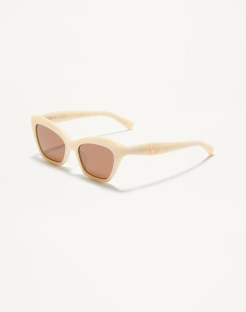 Valentino - Cat-eye Acetate Eyewear - Ivory/brown - Woman - Eyewear