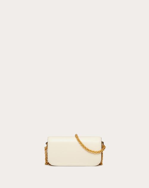 Valentino Garavani - Petit Sac Porté Épaule Valentino Garavani Locò En Cuir De Veau - Light Ivory - Femme - Sacs Porté Épaule