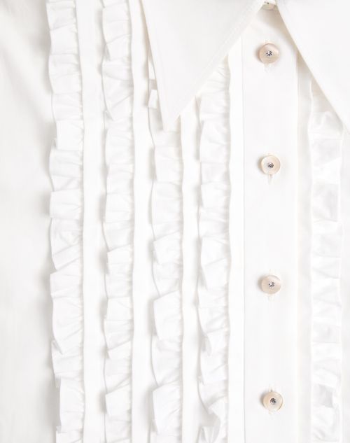 Valentino - Cotton Popeline Shirt - White - Woman - Shirts And Tops