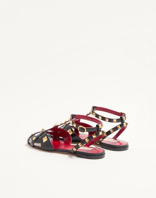 Valentino Garavani - Studdy Kidskin Sandal - Black - Woman - Sandals