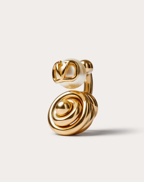 Valentino Garavani - Vlogo Signature Metal And Glass Bead Earrings - Gold - Woman - Jewelry
