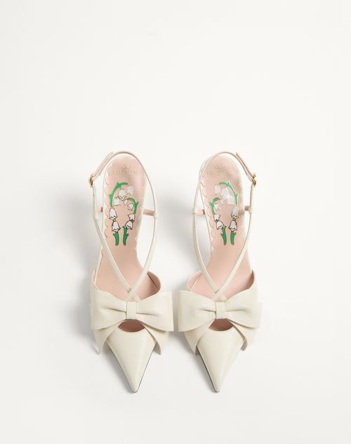 Valentino Garavani - Bowow Slingback Pumps In Kidskin 85mm - Ivory - Woman - Pumps