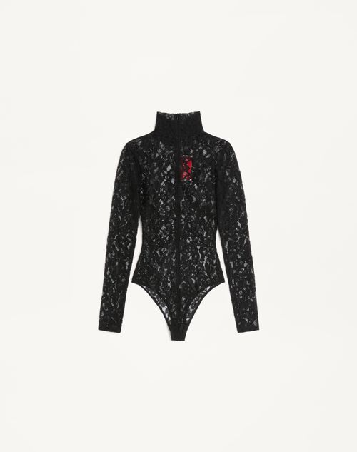 Valentino - Rebrodé Lace Body - Black - Woman - Shirts And Tops