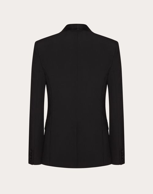 Valentino - Single-breasted Wool Jacket With Scarf Collar - Black - Man - Coats And Blazers
