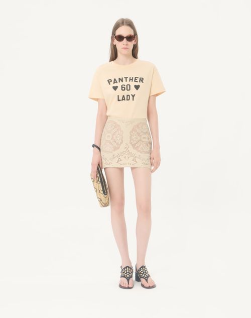 Valentino - Mini Mini In Floral Stamp Blanket - Ecru/silver - Woman - Skirts