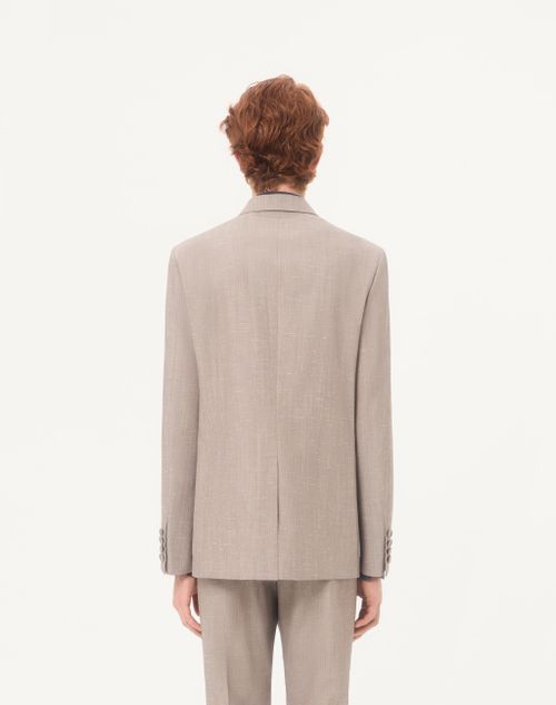 Valentino - Valentino Single-breasted Jacket In Boutonné Wool - Light Grey - Man - Coats And Blazers