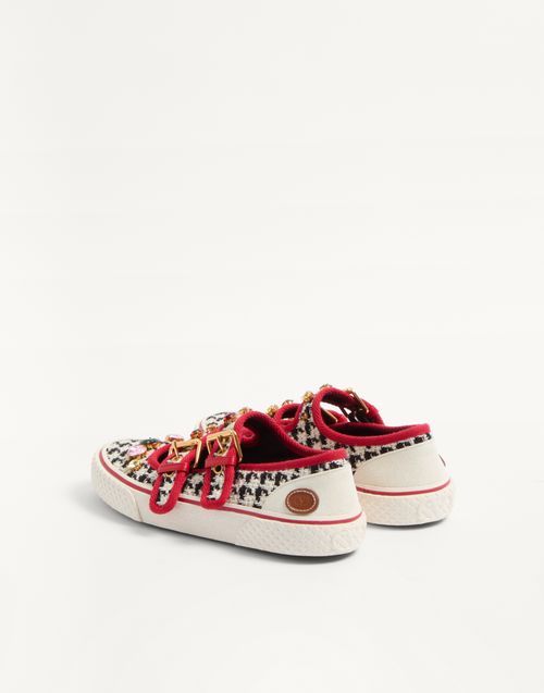 Valentino Garavani - Dollyboard Mary-jane Ballerina Sneaker In Houndstooth Fabric - Multicolor - Woman - Sneakers