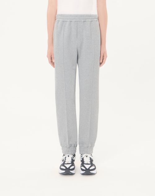 Valentino - Valentino Cotton Jogging Trousers With Vlogo Embroidery - Grey - Man - Pants And Shorts