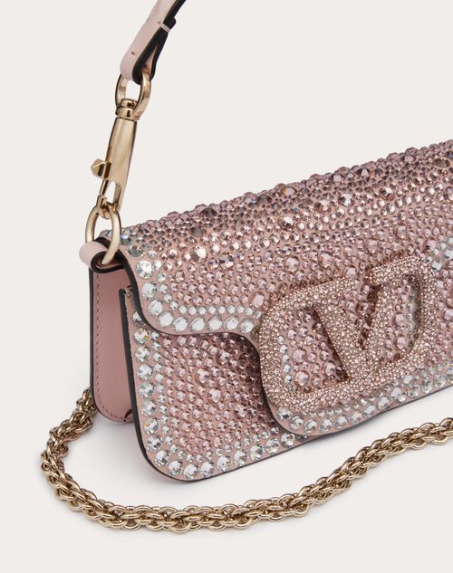 Small Valentino Garavani Locò Shoulder Bag With Rhinestones Small Valentino Garavani Locò Shoulder Bag With Rhinestones