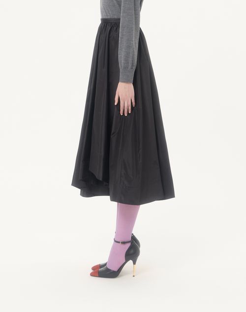 Valentino - Taffeta Midi Skirt - Black - Woman - Skirts