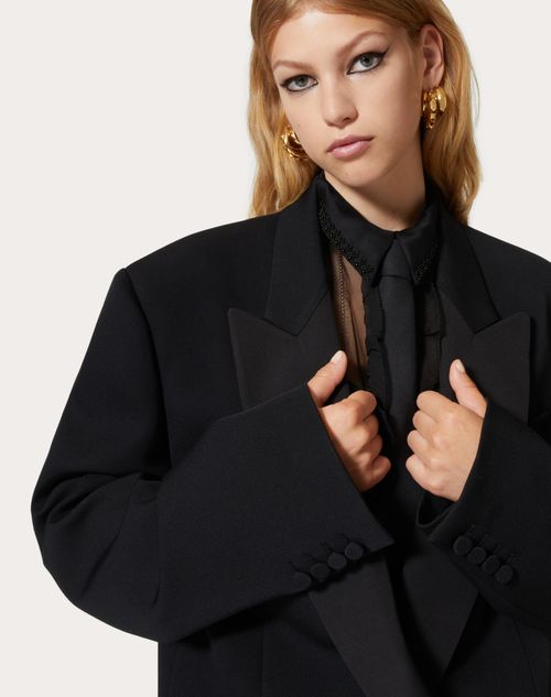 Blazer In Grisaille for Woman in Black | Valentino NO