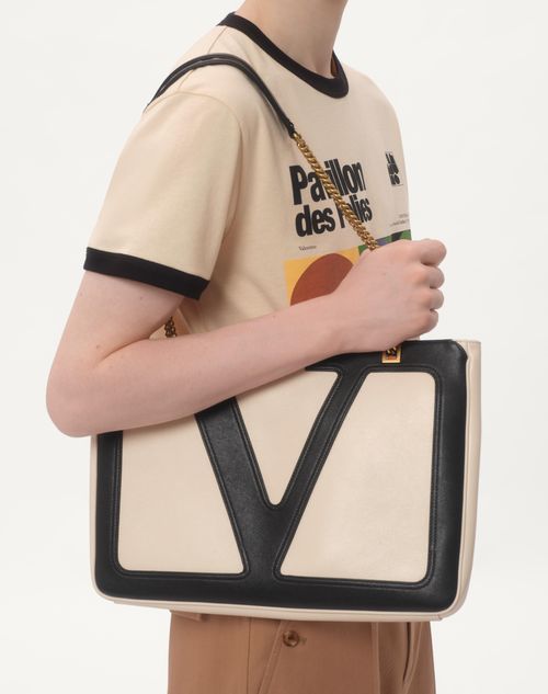 Valentino - COTTON T-SHIRT WITH PAVILLON DES FOLIES PRINT - Butter/black/multicolor - Man - T-shirts And Sweatshirts