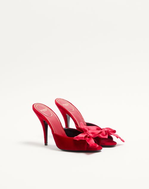 Valentino Garavani - Marie A Velvet Slide Sandal 105mm - Rosso Valentino - Woman - Sandals