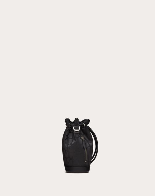 Valentino Garavani - Mini Black Iconographe Nylon Bucket Bag - Black - Man - Man View All