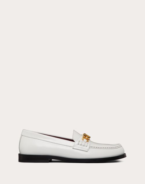 Valentino Garavani - Vlogo Chain Calfskin Loafer - White - Woman - Lace-ups And Loafers