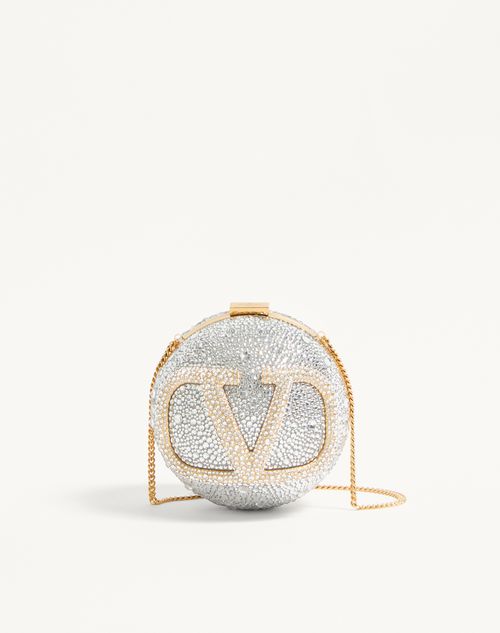 Valentino Garavani - Vlogo Signature Metal And Swarovski® Crystal Minaudière - Crystal - Woman - Clutches