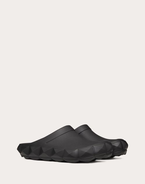 Valentino Garavani - Roman Stud Turtle Rubber Clog - Black - Man - Man Shoes Sale