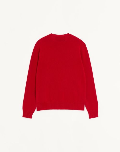 Valentino - シェ ヴァレンティノ & パンテアエンブロイダリー ウール ニットプル - レッド - メンズ - ニット