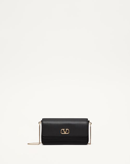 Vlogo Signature Calfskin Mini Bag for Woman in Black Vlogo Signature Calfskin Mini Bag for Woman in Black