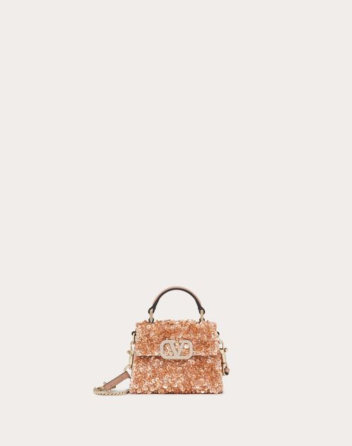 Valentino Garavani - Micro Vsling Handbag With 3d Embroidery - Skin - Woman - Top Handle Bags