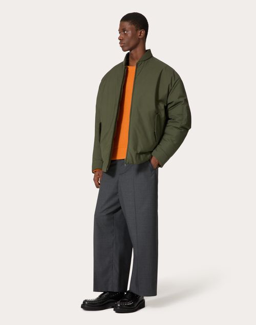 Valentino - Pullover Aus Wolle Mit Rundhalsausschnitt - Orange - Mann - Kleidung