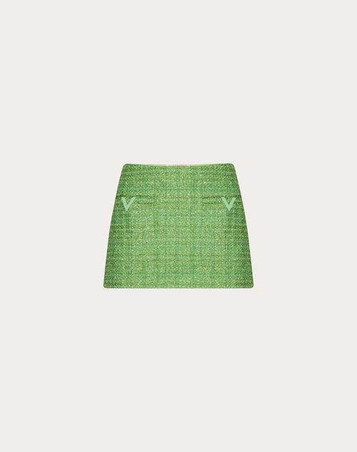 Valentino - Glaze Tweed Light Skirt - Mint - Woman - Skirts